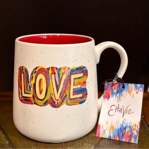 EttaVee Multiple Colors LOVE Ceramic Coffee Mug BRAND NEW!!